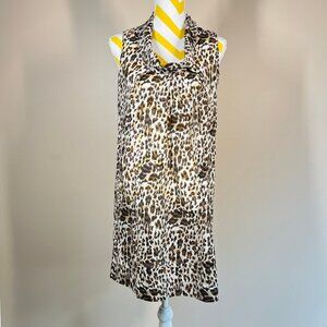 NWOT Silk Culture Cotton/Silk Midi Dress • Animal Print • Size M